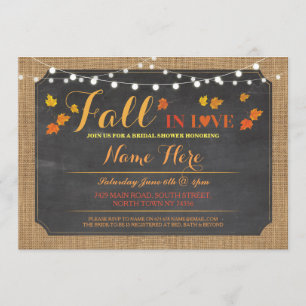 Bruiloft Feest Fall in Love laat Uitnodigen Kaart