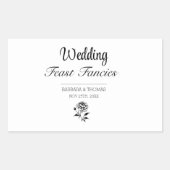 Bruiloft Feest Fancy Pioen Bloemen Waterverf Rechthoekige Sticker (Voorkant)