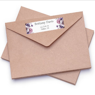 Bruiloft Feest Lavendel Bloemen Retouradres Etiket