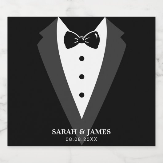 Bruiloft feest mousserende wijn fles sparkling wijnetiket (Enkel label)