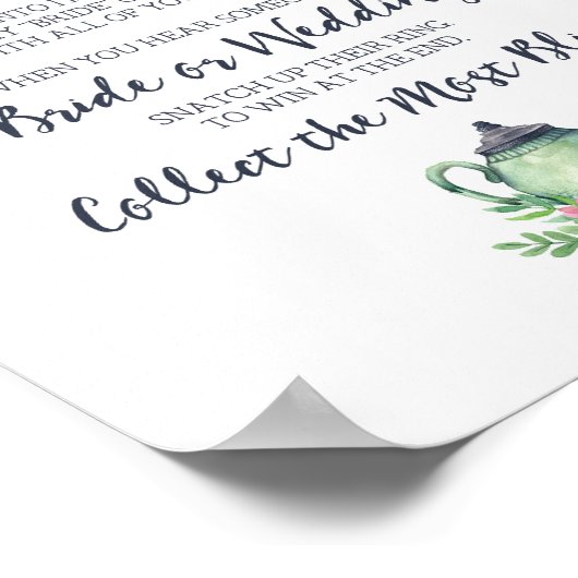 Bruiloft Feest Neem een Ring Spel Bord Poster (Hoek)