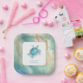 Bruiloft Feest Papieren Borden Waterverf Zee Bordje (Feest)