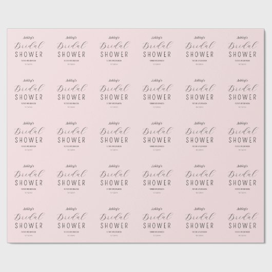 Bruiloft Feest Roze Zwart Script Chic Cadeaupapier (Vlak)