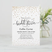 Bruiloft Feest Scriptuur Gouden Confetti Kaart (Staand voorkant)