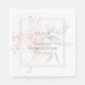 Bruiloft Feest Servetten Roze Waterverfrozen (Voorkant)