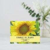 Bruiloft Feest Wijziging van Planning Zonnebloem Briefkaart (Staand voorkant)
