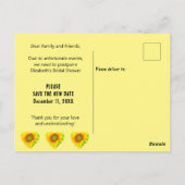 Bruiloft Feest Wijziging van Planning Zonnebloem Briefkaart (Achterkant)