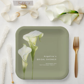 Bruiloft Feestborden Delicate calla lilies Papieren Bordje