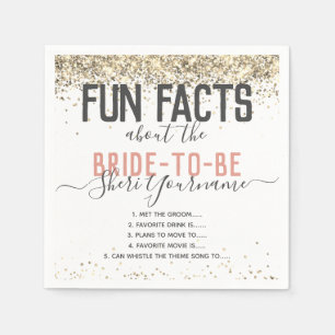 Bruiloft Feestje Fun Facts Gouden Glitter Meisjesa Servet