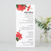 Bruiloft Flat Menu met Hibiscus Bloem (Staand voorkant)