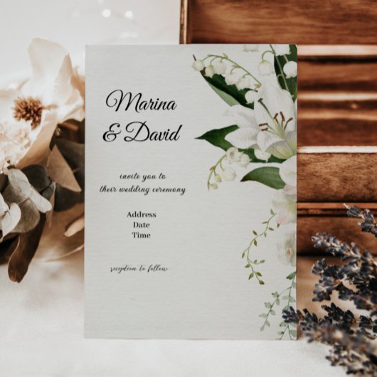 bruiloft floral Lily Invitation classics