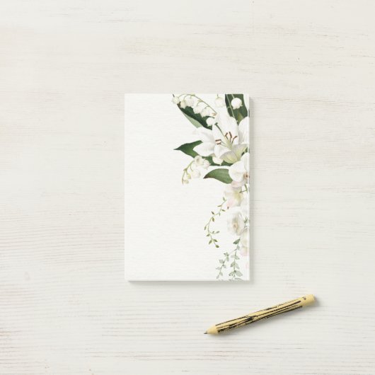 bruiloft florale Lily classics Post-it® Notes (Op bureau)
