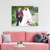 Bruiloft Foto Bruid & bruidegom Datum Namen toevoe Canvas Afdruk (Insitu (Woonkamer))