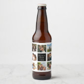 Bruiloft foto collage zwart en wit bier fles bier etiket (Voorkant)