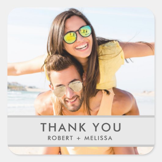 Bruiloft foto dank u gunst Stickers (Voorkant)