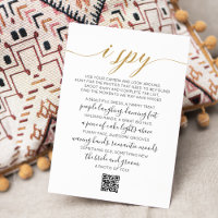 Bruiloft Foto Hunt Spel I Spy Game QR Code Kaart