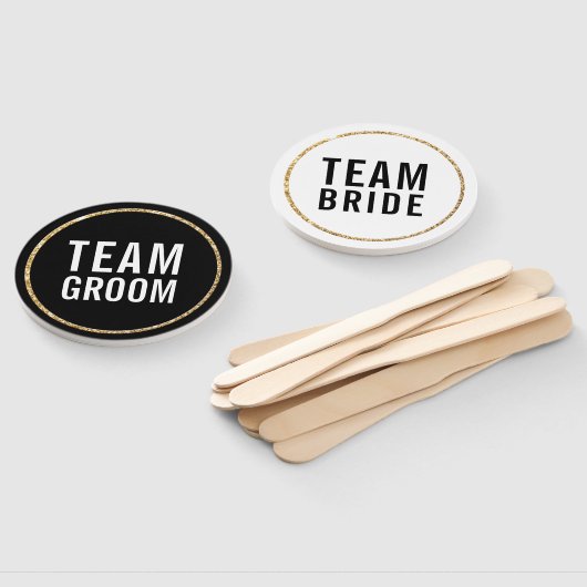 BRUILOFT FOTO PROP modern zwart wit goud Handwaaier (Niet-gemonteerd)