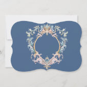 Bruiloft foto Regency Era Blauw Monogram Save The Date (Achterkant)