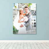 BRUILOFT FOTO schattige hand getekende hart overla Canvas Afdruk (Insitu (Houten vloer))