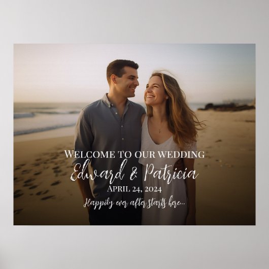 Bruiloft foto welkom teken moderne kalligrafie poster (Voorkant)