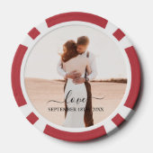 Bruiloft Fotogeheugen Liefde Script Jubileum Favor Poker Chips (Achterkant)