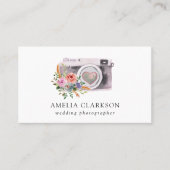 Bruiloft Fotograaf Waterverf Camera Visitekaartje (Voorkant)
