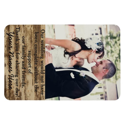 Bruiloft Fotosjabloon Dank u Magnet Magneet (Horizontaal)