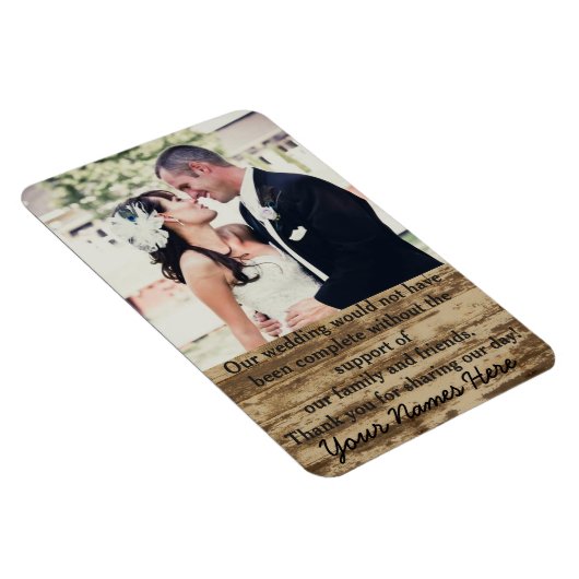 Bruiloft Fotosjabloon Dank u Magnet Magneet (Rechterzijde)