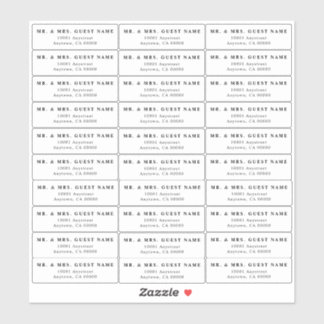 Bruiloft Gast Adresetiketten Sticker