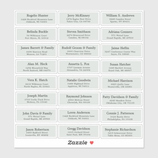  bruiloft gast adresetiketten Stickers (Vel)