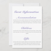Bruiloft Gast Informatie Kaart Sjabloon (Voorkant)