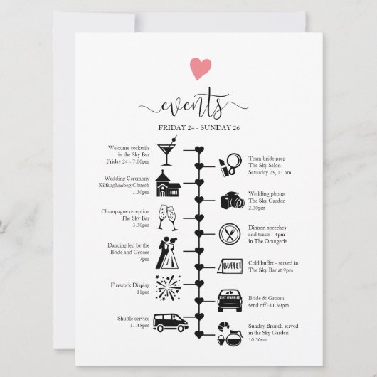 Bruiloft Gast Route Updatable Digitaal Aankondiging (Voorkant)