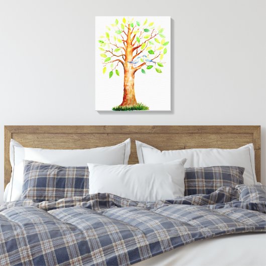 Bruiloft Gast Signing Tree Canvas (Insitu (Slaapkamer))