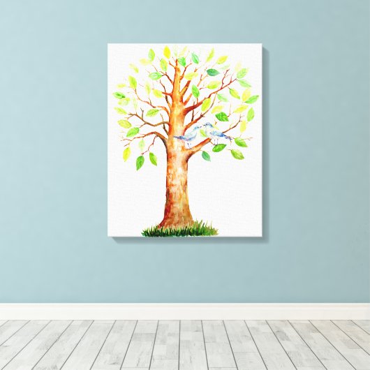 Bruiloft Gast Signing Tree Canvas (Insitu (Houten vloer))