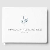 Bruiloft Gastenboek Dusty Blue Botanicals (Voorkant)