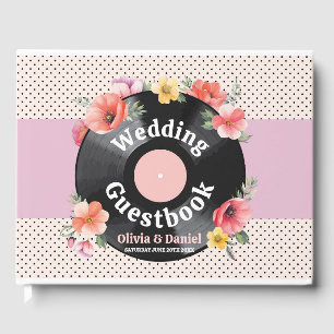 Bruiloft Gastenboek Record Muziek Florals 1950s