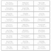 Bruiloft Gastnamen Adres Elegant Zwart Script Sticker (Voorkant)