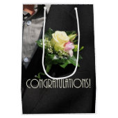 Bruiloft gefeliciteerd geschenk tas medium cadeauzakje (Achterkant)