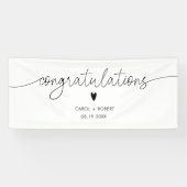 Bruiloft Gefeliciteerd Handschrift Typografie Spandoek (Horizontaal)