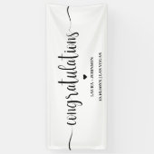 Bruiloft Gefeliciteerd Handschrift Typografie Spandoek (Verticaal)