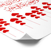 Bruiloft gefeliciteerd in het Arabisch in rode har Poster (Hoek)