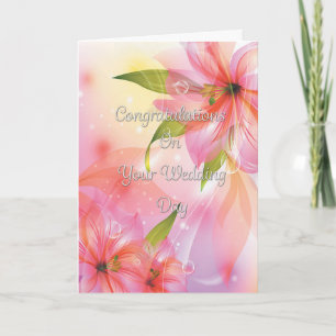 Bruiloft Gefeliciteerd Kleurrijke Fantasy Bloemen Kaart