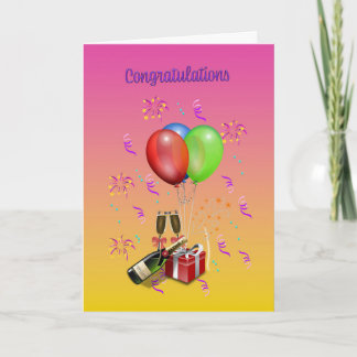 Bruiloft Gefeliciteerd Party Balloons Kaart