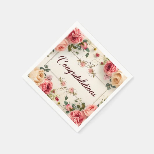 Bruiloft Gefeliciteerd Servet (Hoek)