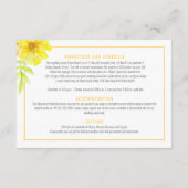 Bruiloft gele goudsbloem waterverf de details informatiekaartje (Achterkant)