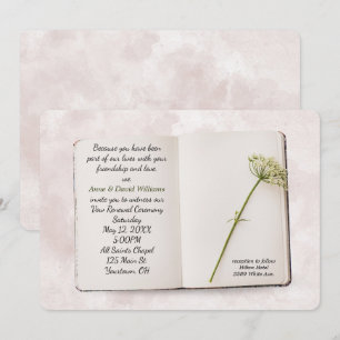 Bruiloft gelofte vernieuwing boek uitnodigen kaart