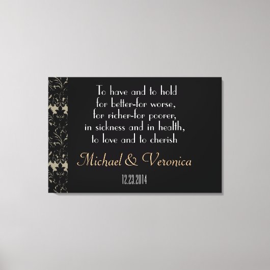 Bruiloft geloften met namen Canvas Print (Voorkant)