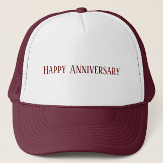 Bruiloft Gelukkig Jubileum Tekst Maroon Kleur Cust Trucker Pet