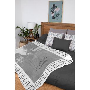 Bruiloft gelukkig ooit na één foto monogram fleece deken