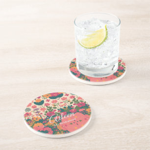 Bruiloft Gepersonaliseerd bruidsmeisje cadeau idee Zandsteen Onderzetter